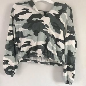cropped army sweatshirt